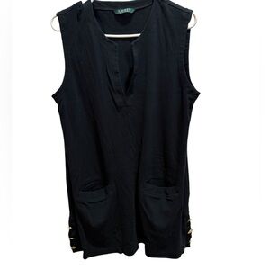 Lauren Ralph Lauren Women’s size large black with gold side buttons dress/ tunic